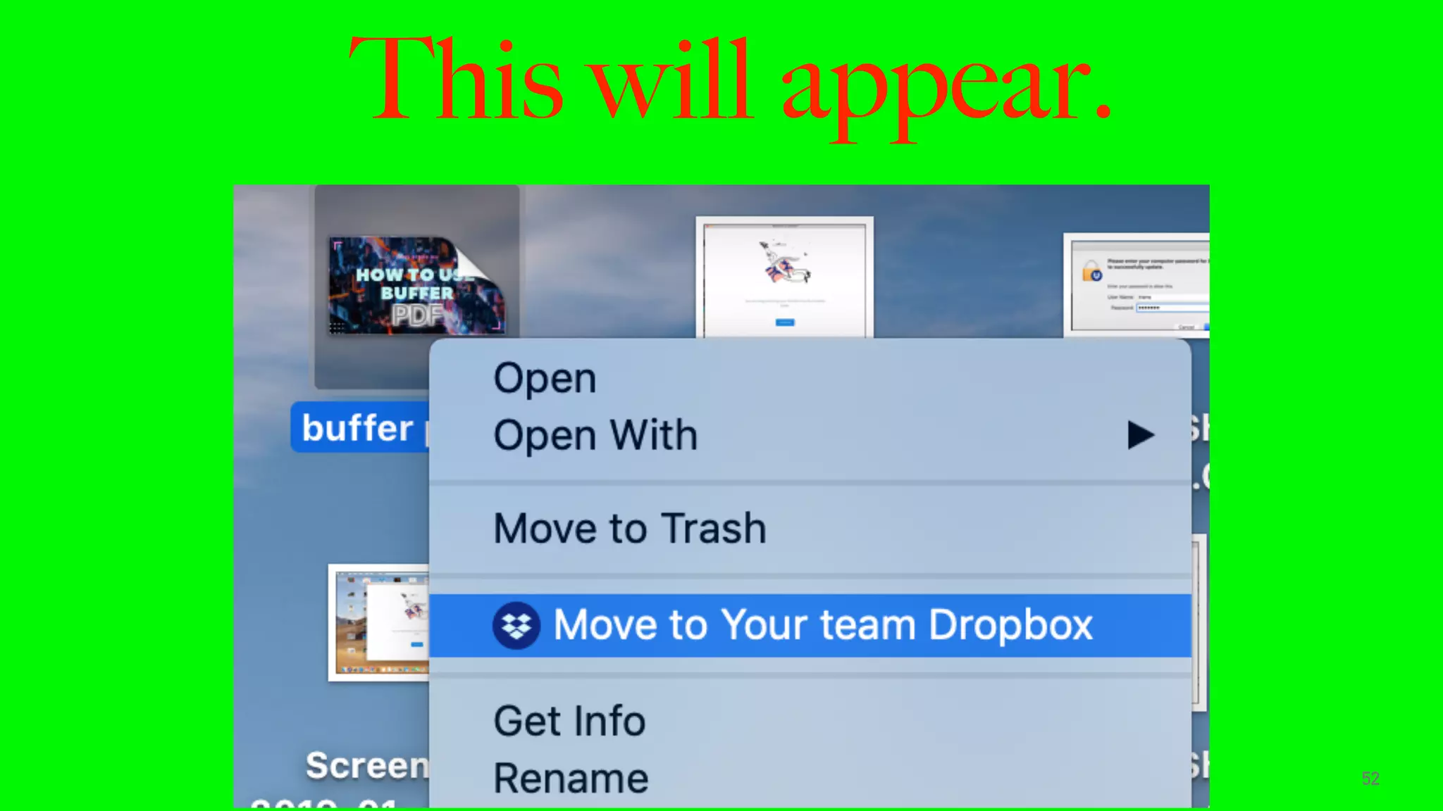 This will appear.
52
 