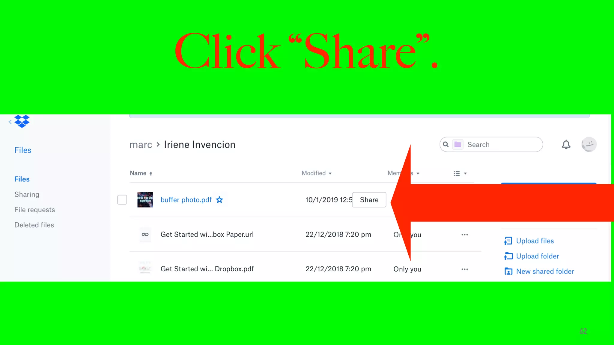 Click “Share”.
62
 