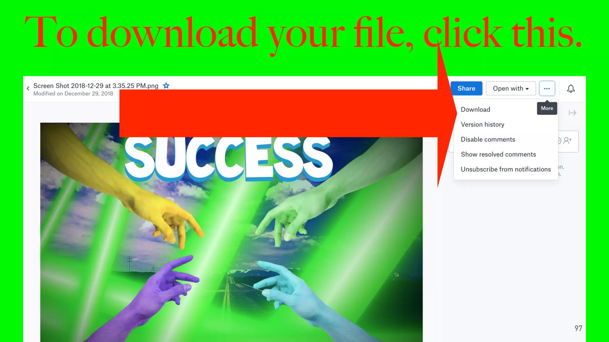 To download your ﬁle, click this.
97
 