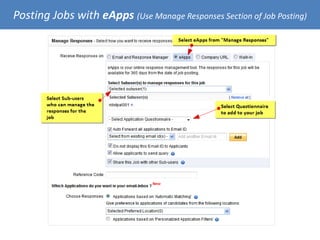 Posting Jobs with eApps (Use Manage Responses Section of Job Posting)
 