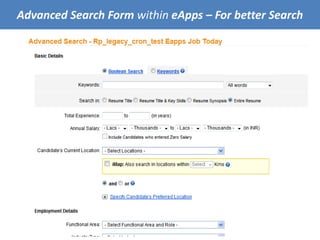 Advanced Search Form within eApps – For better Search
 