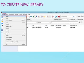 how to use endnote x7