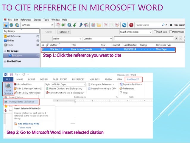How to use EndNote X7
