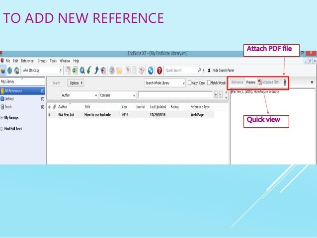 How To Use Endnote X7