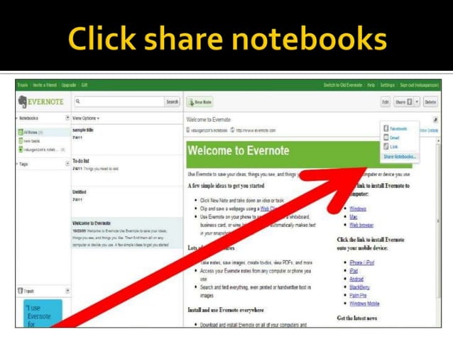 Screenshot: Other functions of Evernote_Using and creating templates_1