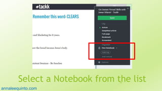 Select a Notebook from the list102
annaleequinto.com
 