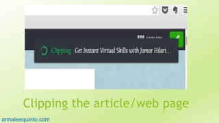Clipping the article/web page104
annaleequinto.com
 
