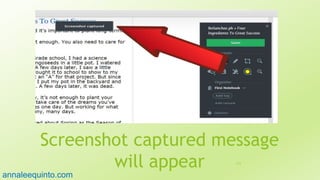Screenshot captured message
will appear 112
annaleequinto.com
 
