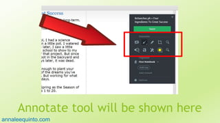 Annotate tool will be shown here113
annaleequinto.com
 