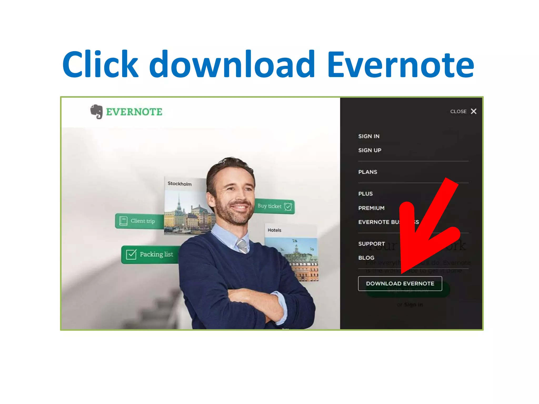 Click download Evernote
 