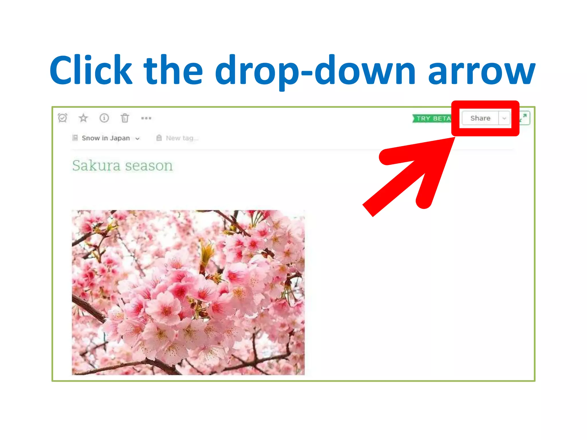 Click the drop-down arrow
 
