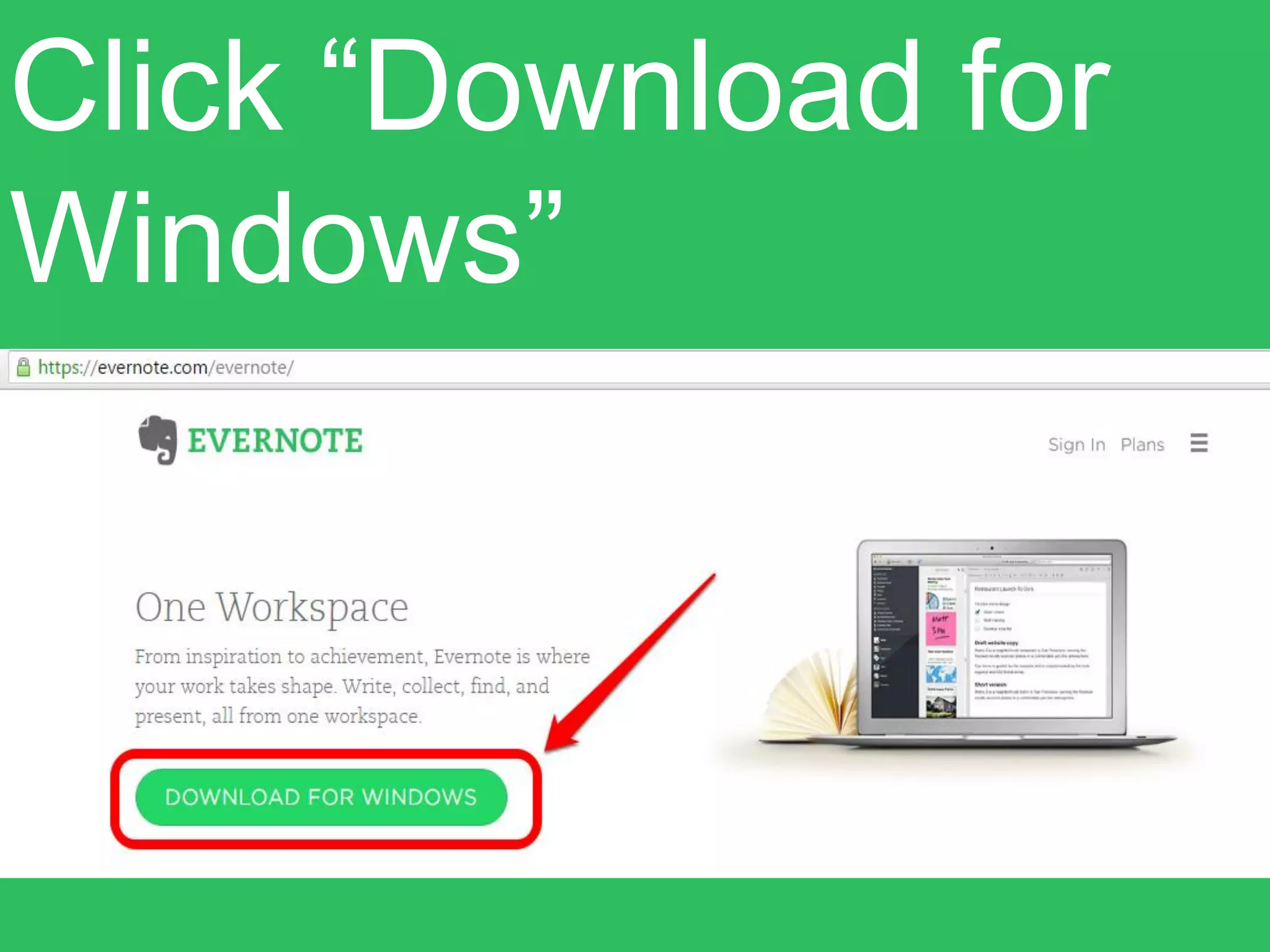 Click “Download for
Windows”
 