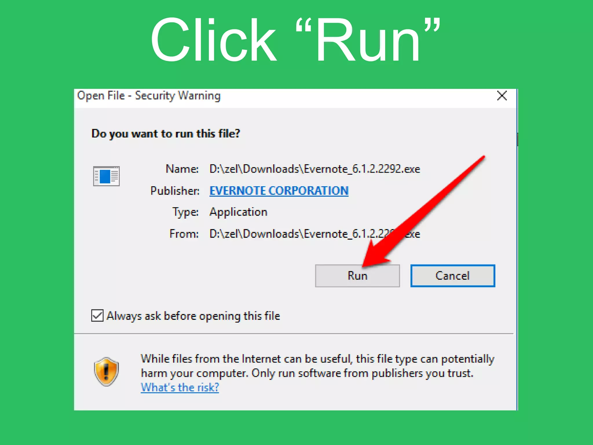 Click “Run”
 