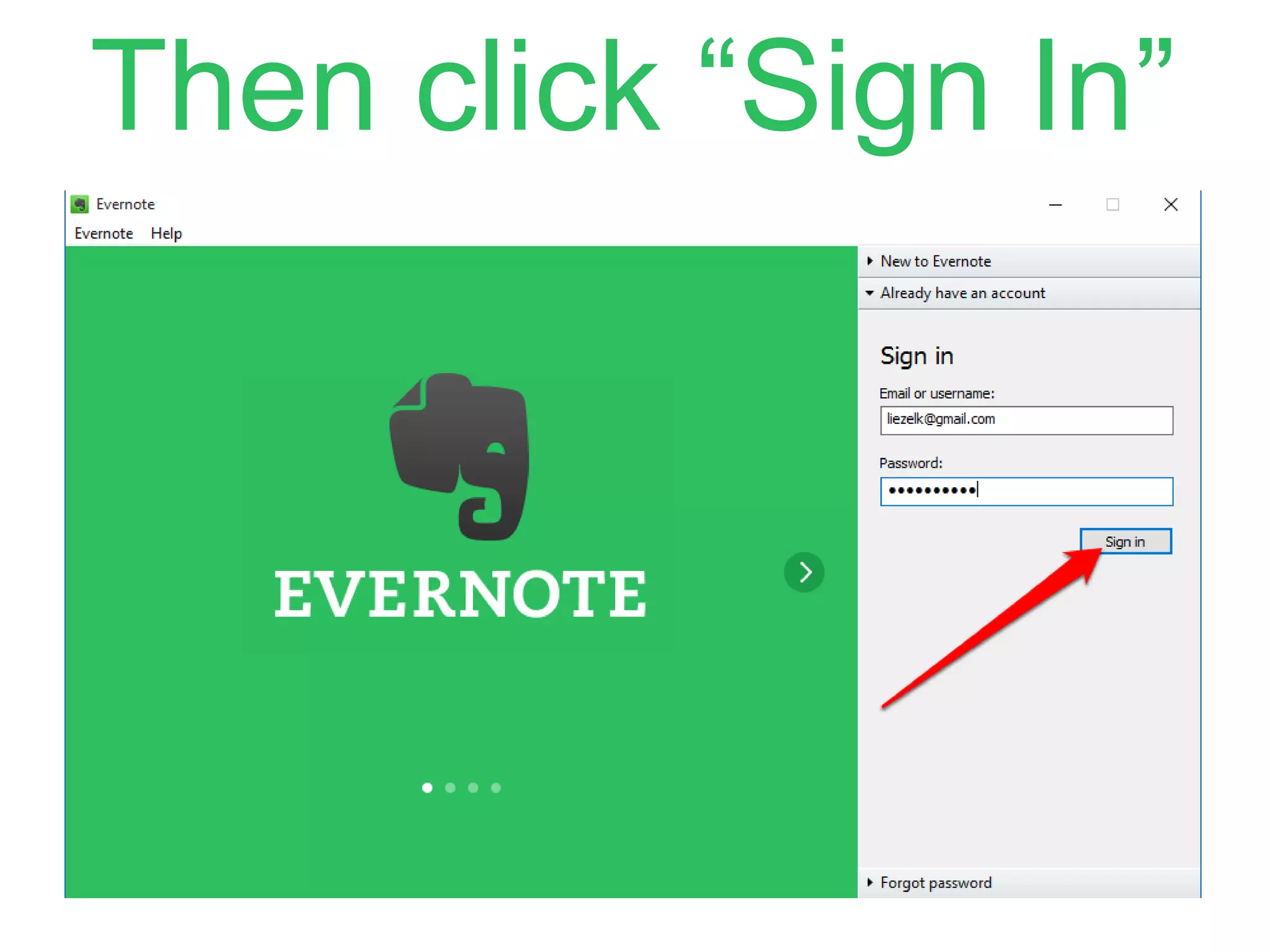 Then click “Sign In”
 