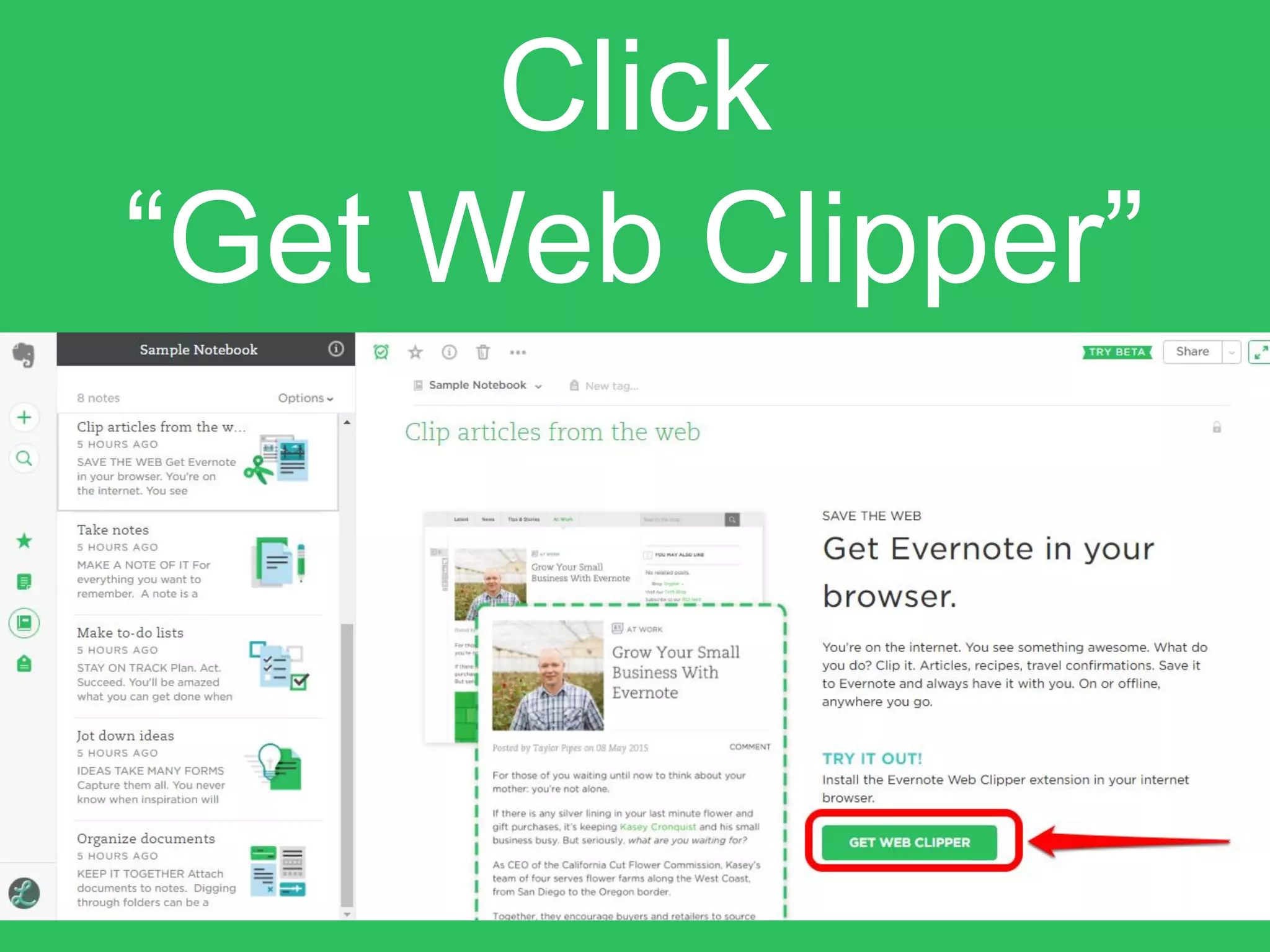 Click
“Get Web Clipper”
 