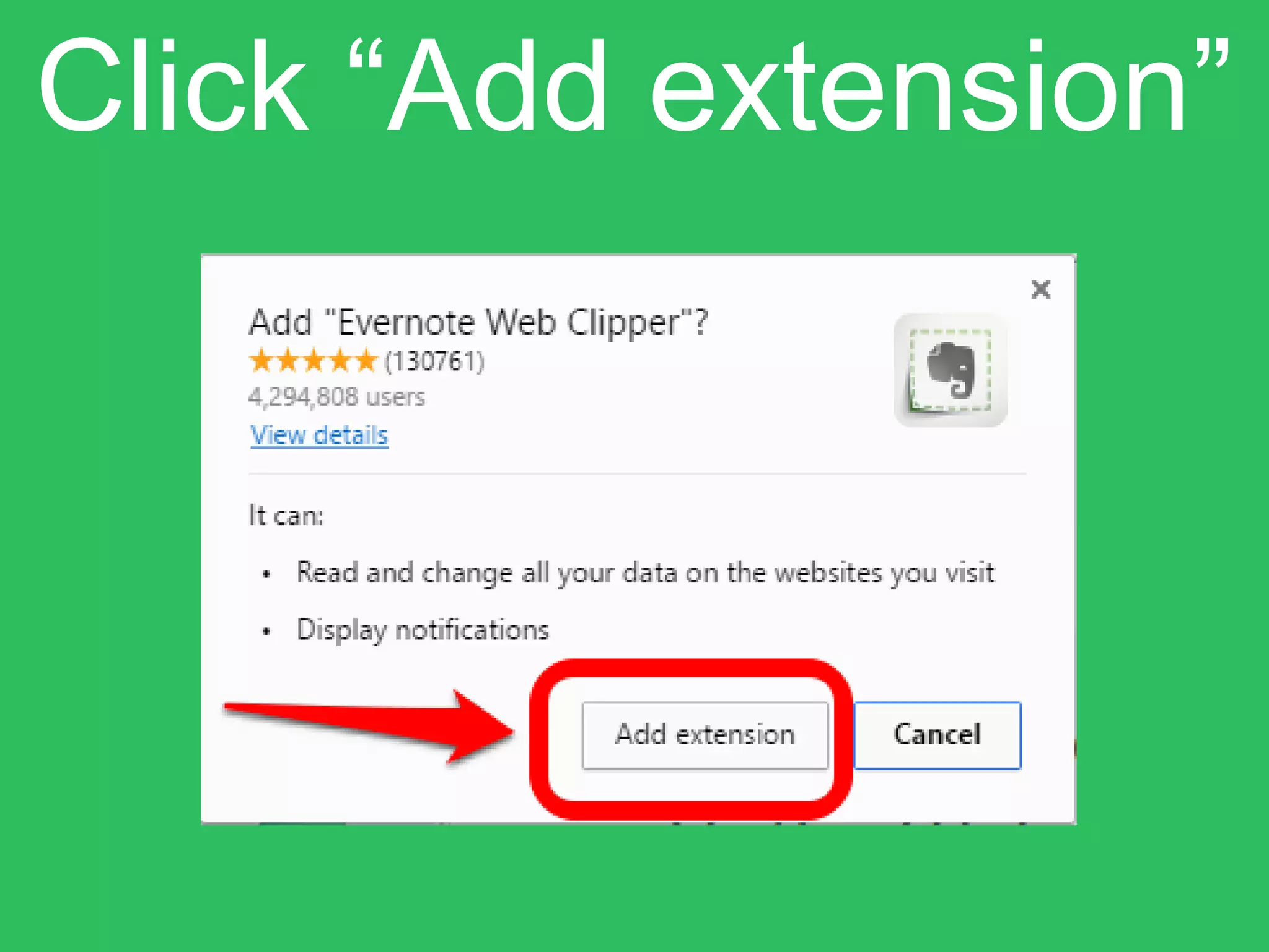 Click “Add extension”
 