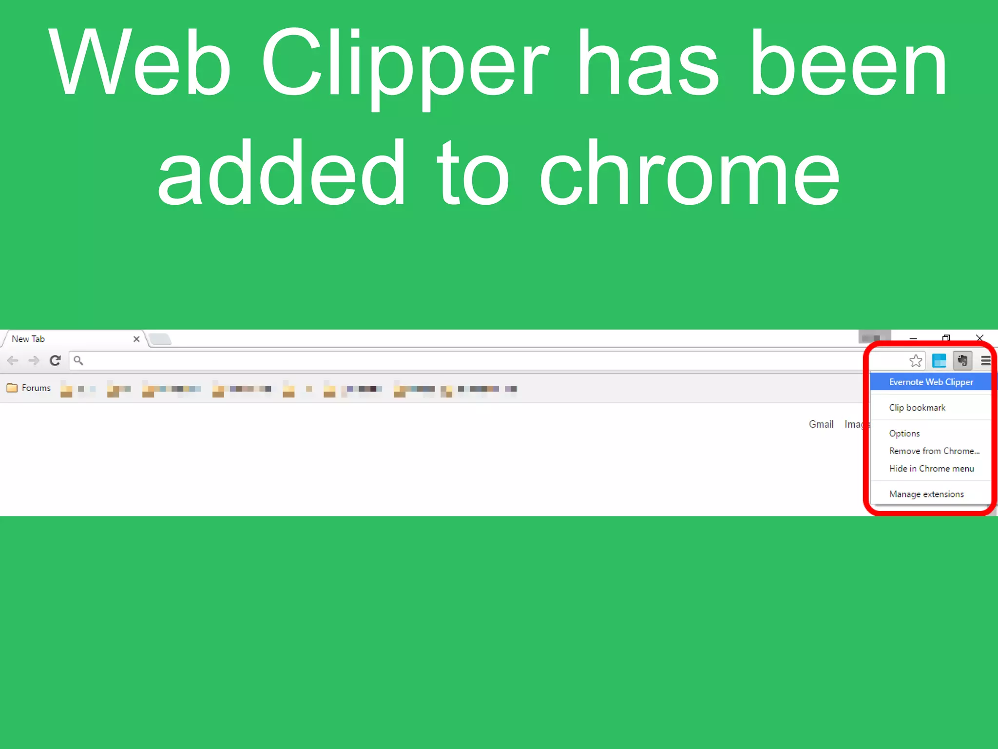 Web Clipper has been
added to chrome
 
