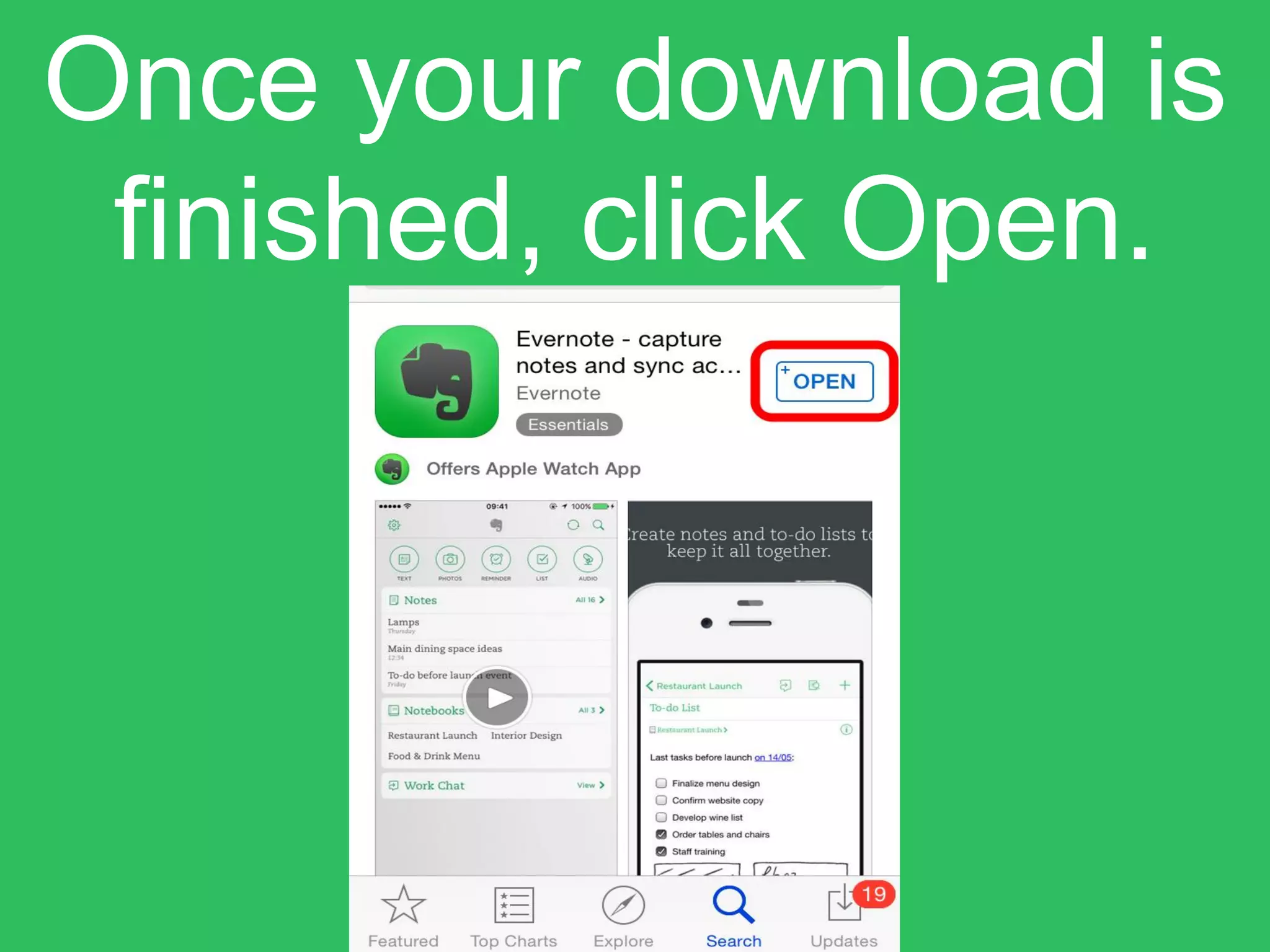 Once your download is
finished, click Open.
 