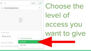 Choose the
level of
access you
want to give
 