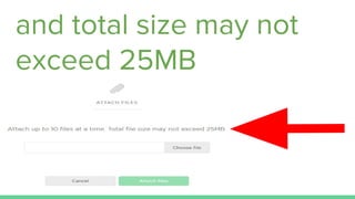 and total size may not
exceed 25MB
 