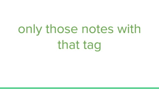 only those notes with
that tag
 
