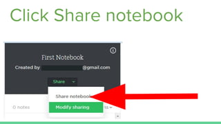 Click Share notebook
 