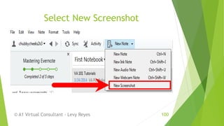 Select New Screenshot
© A1 Virtual Consultant - Levy Reyes 100
 