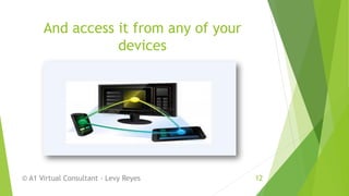 And access it from any of your
devices
© A1 Virtual Consultant - Levy Reyes 12
 