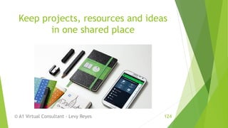 Keep projects, resources and ideas
in one shared place
© A1 Virtual Consultant - Levy Reyes 124
 
