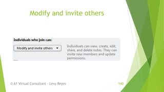 Modify and invite others
© A1 Virtual Consultant - Levy Reyes 140
 