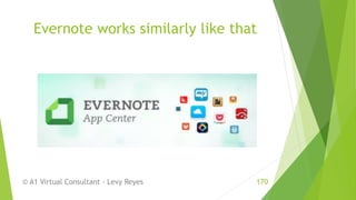Evernote works similarly like that
© A1 Virtual Consultant - Levy Reyes 170
 