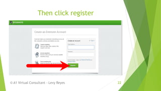 Then click register
© A1 Virtual Consultant - Levy Reyes 22
 