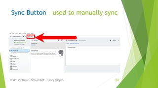 Sync Button – used to manually sync
© A1 Virtual Consultant - Levy Reyes 60
 