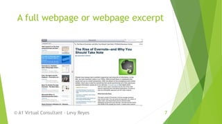 A full webpage or webpage excerpt
© A1 Virtual Consultant - Levy Reyes 7
 