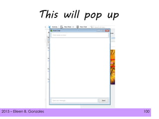 2015 – Eileen B. Gonzales 100
This will pop up
 