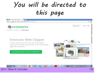 2015 – Eileen B. Gonzales 123
You will be directed to
this page
 