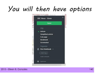 2015 – Eileen B. Gonzales 140
You will then have options
 