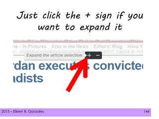 2015 – Eileen B. Gonzales 144
Just click the + sign if you
want to expand it
 