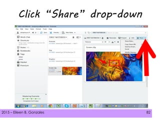 2015 – Eileen B. Gonzales 82
Click “Share” drop-down
 