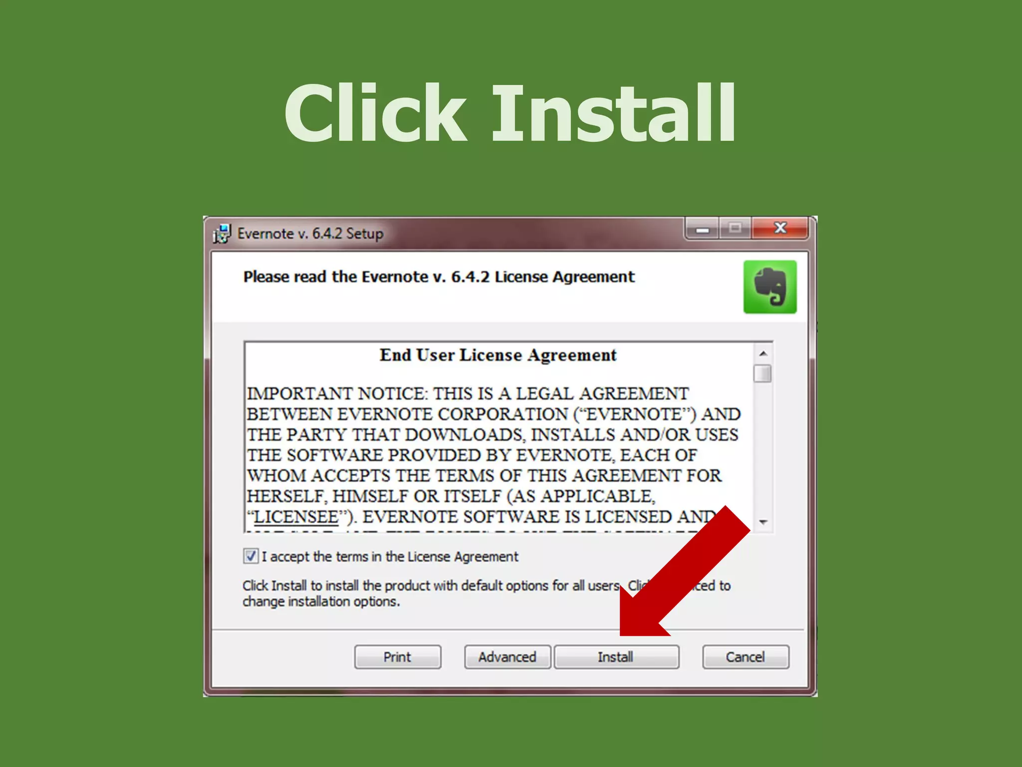 Click Install
 