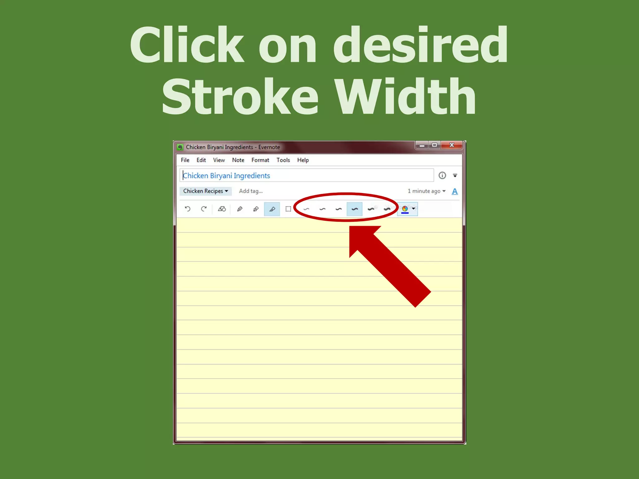 Click on desired
Stroke Width
 