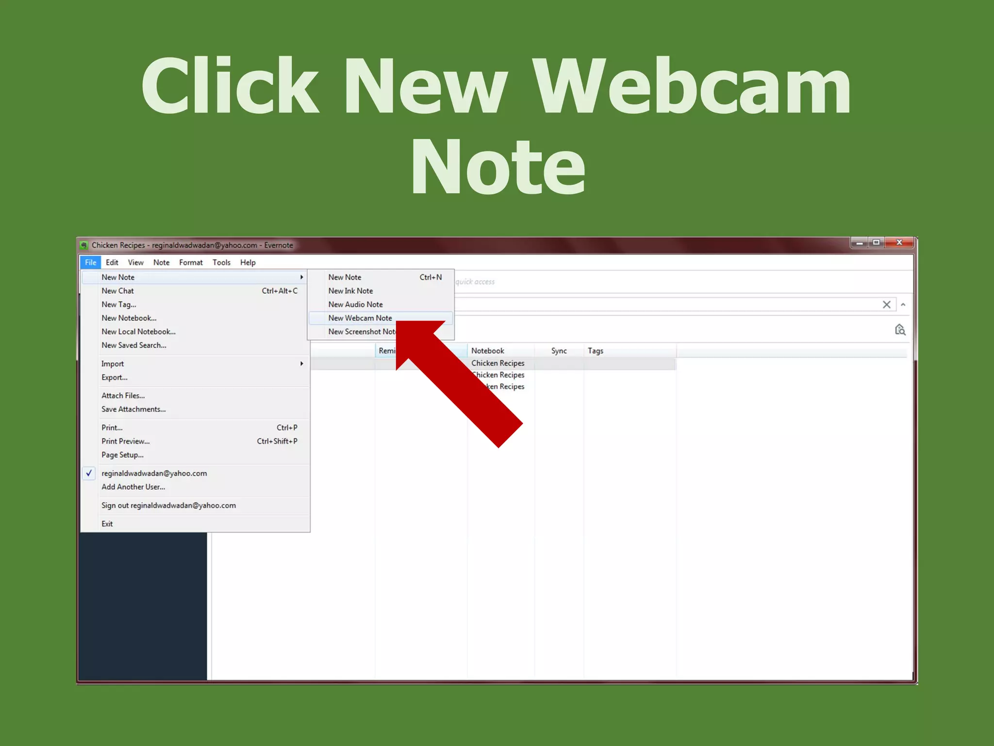 Click New Webcam
Note
 