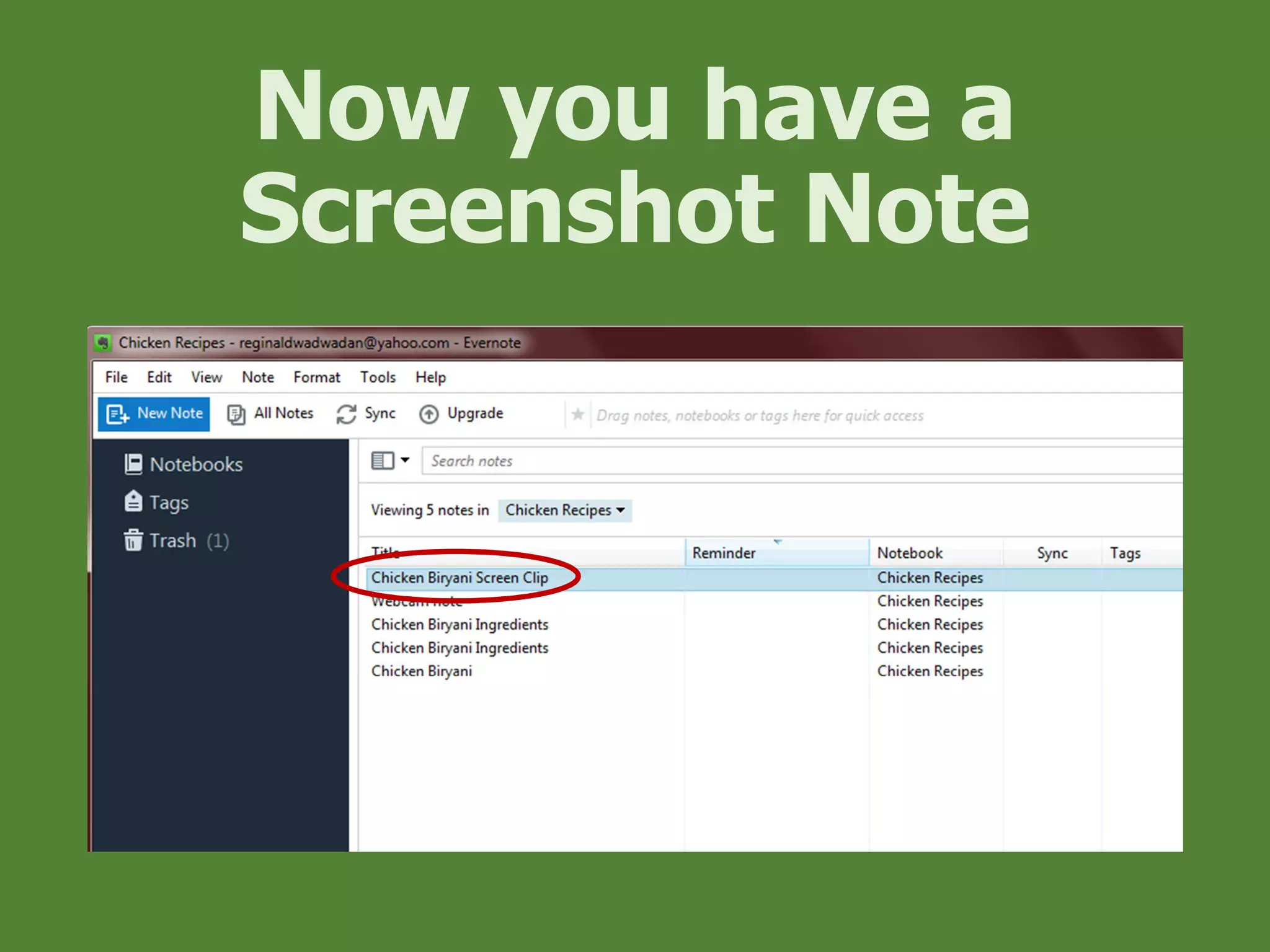 Now you have a
Screenshot Note
 