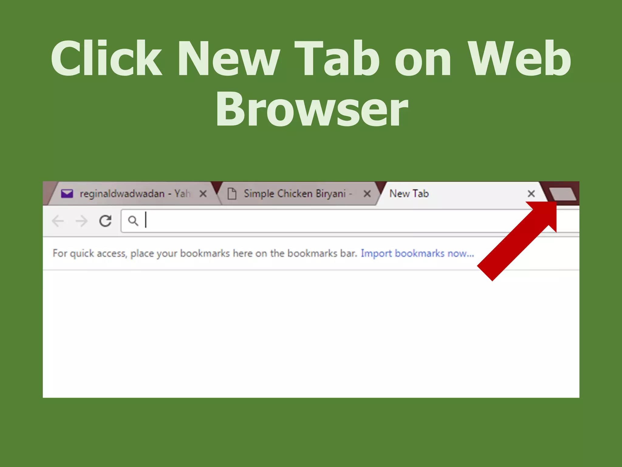 Click New Tab on Web
Browser
 