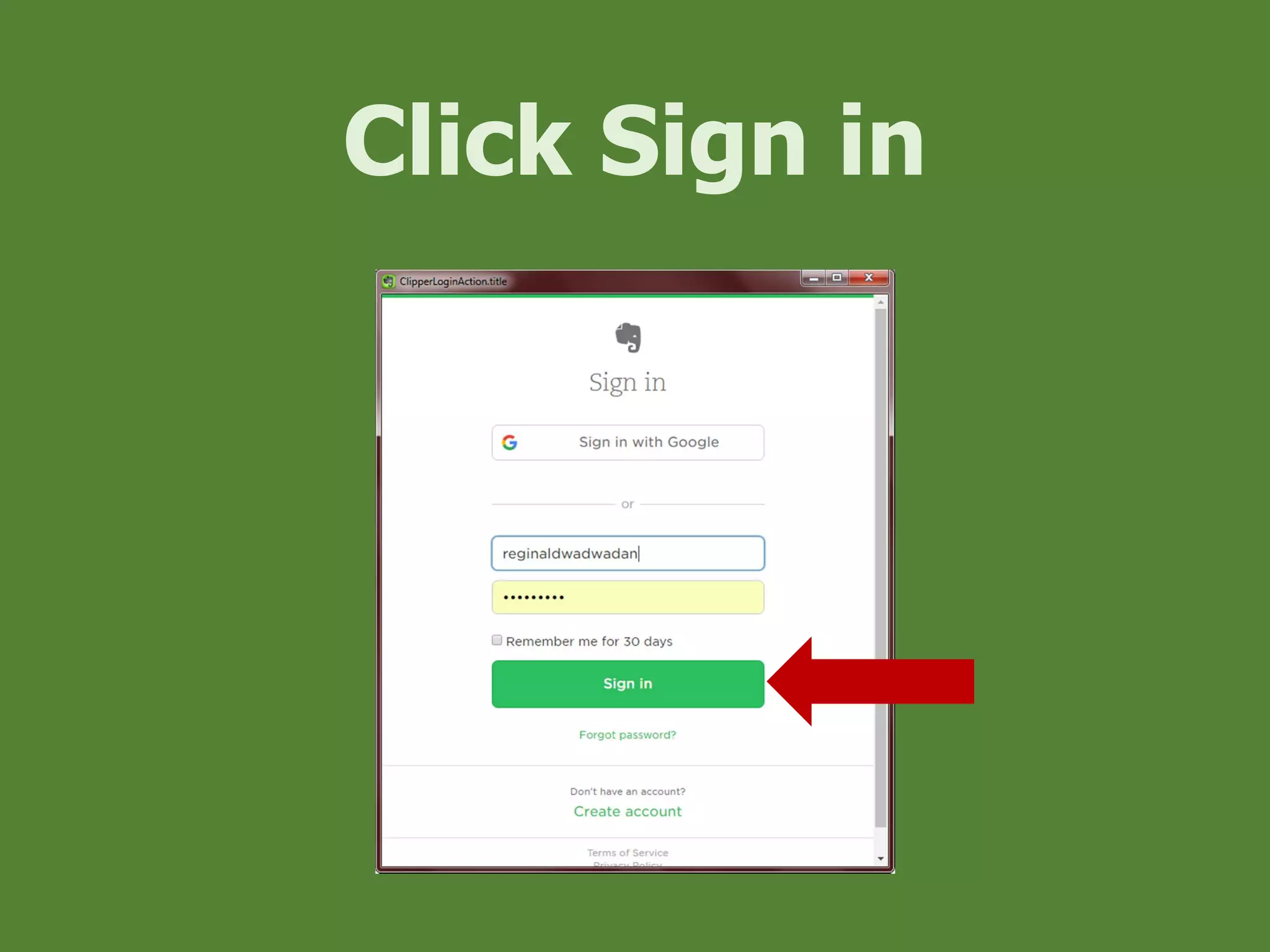Click Sign in
 