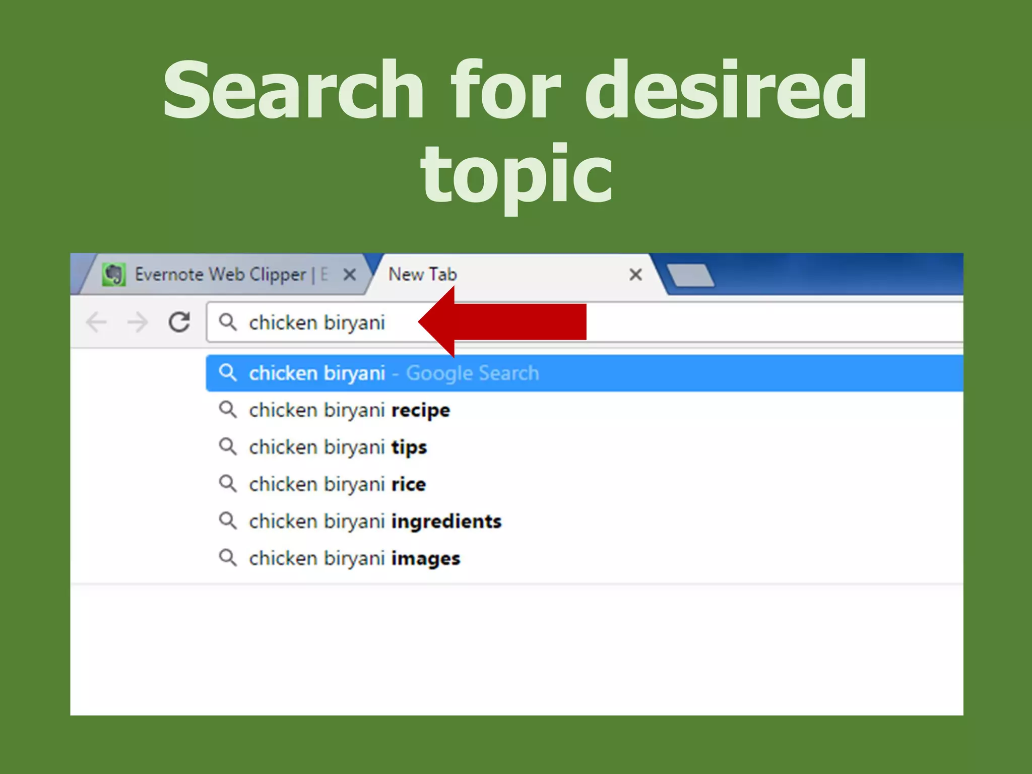 Search for desired
topic
 