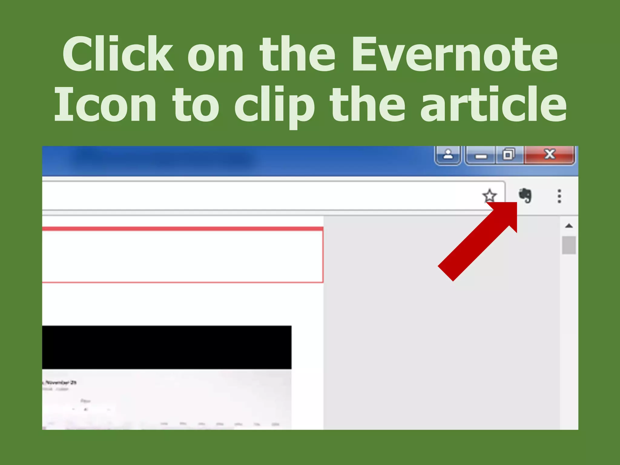Click on the Evernote
Icon to clip the article
 
