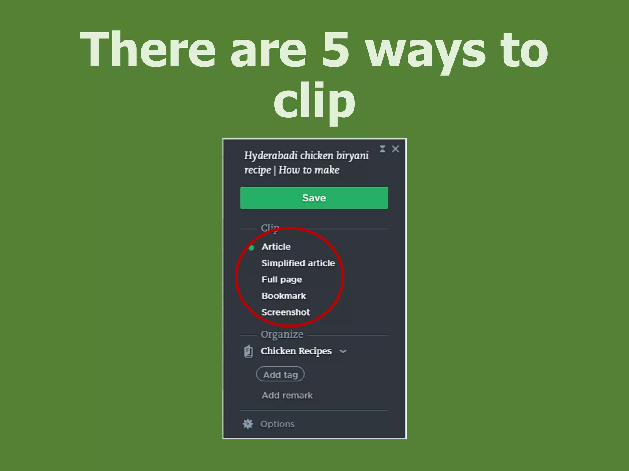 There are 5 ways to
clip
 