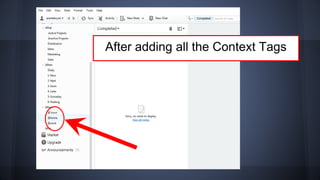 After adding all the Context Tags
 