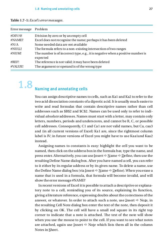 How to use excel in analytical chemistry and in general scientific da…